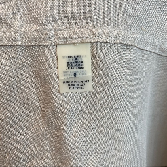 Elie Tahari linen button down shirt, Size 8 - Picture 8 of 10